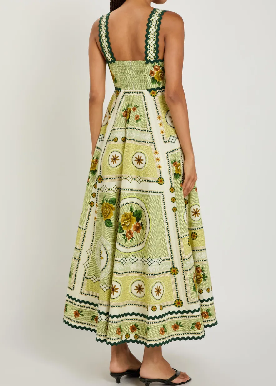 Dixie printed cotton-poplin midi dress