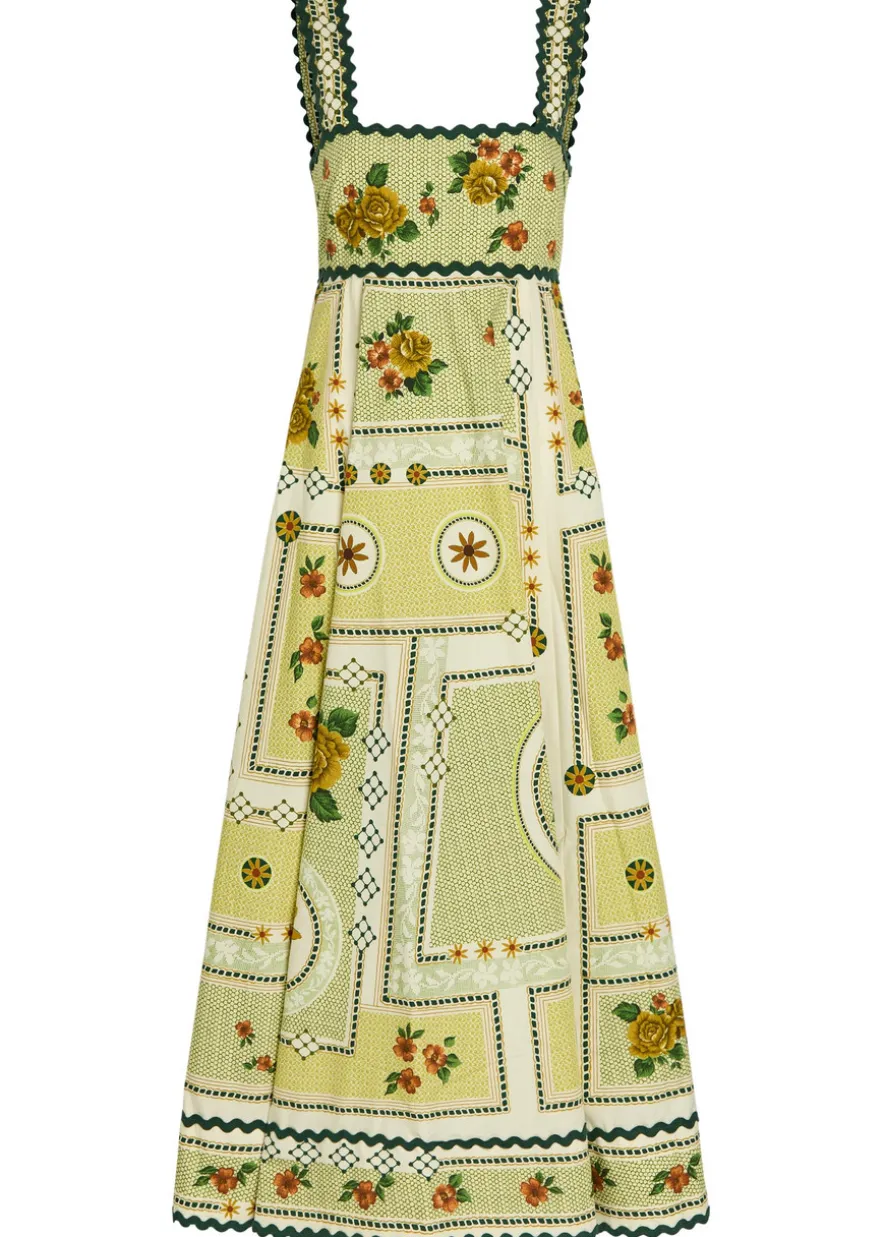 Dixie printed cotton-poplin midi dress