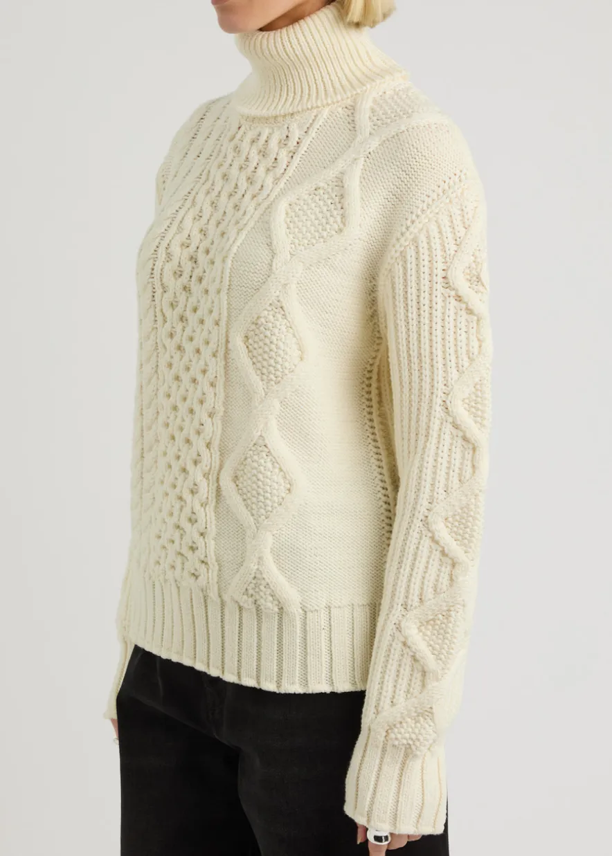 Dolcevita cable-knit wool jumper