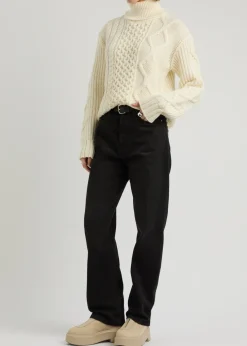 Dolcevita cable-knit wool jumper