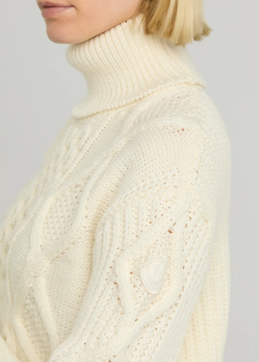Dolcevita cable-knit wool jumper