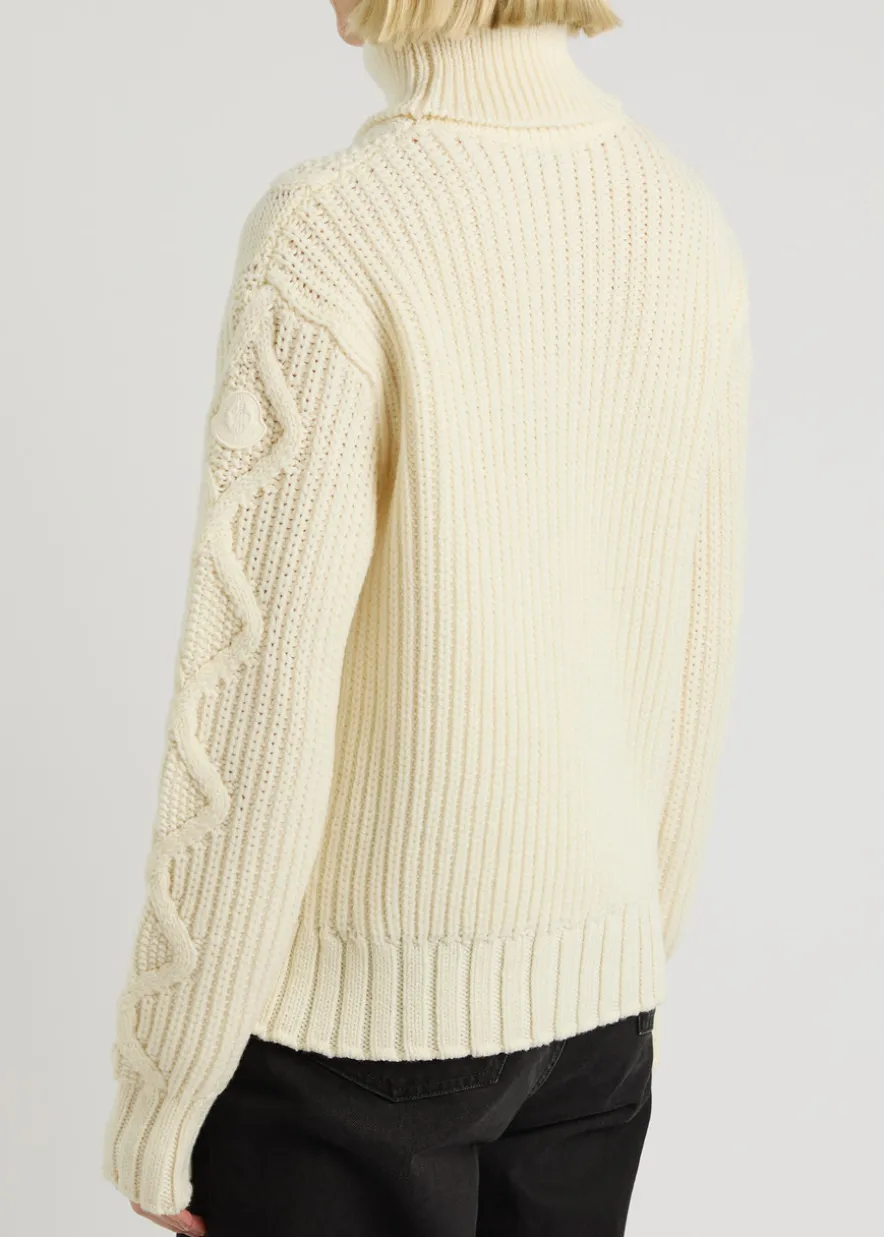 Dolcevita cable-knit wool jumper