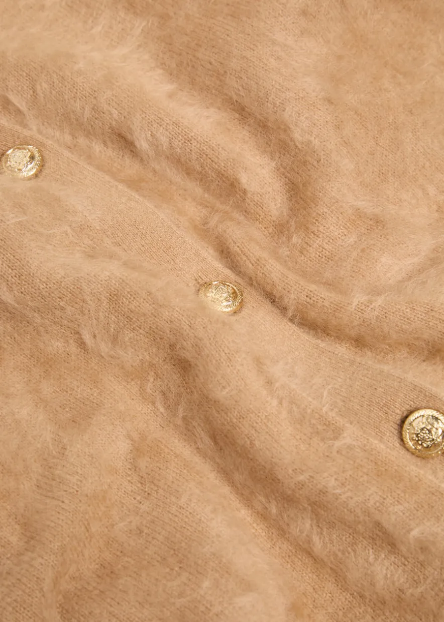 Dollie brushed cashmere-blend cardigan