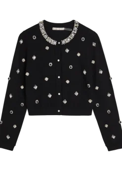 Dollie embellished stretch-wool cardigan