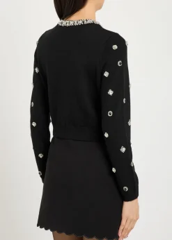 Dollie embellished stretch-wool cardigan