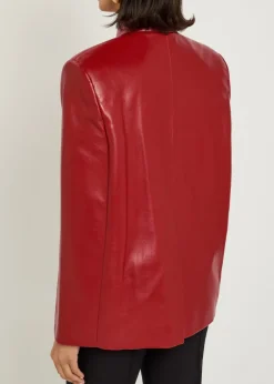 Dolso open-sleeve leather jacket