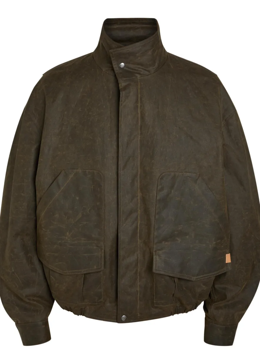 Donald patch-pocket waxed cotton jacket