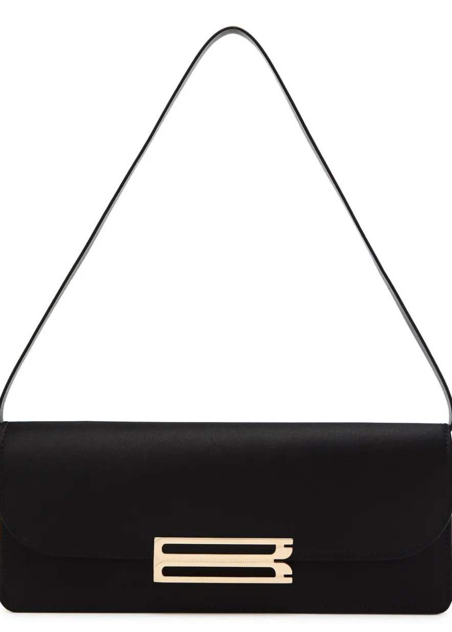 Dorian East-West satin clutch