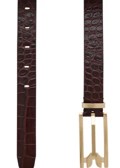 Dorian Pin Buckle crocodile-effect leather belt