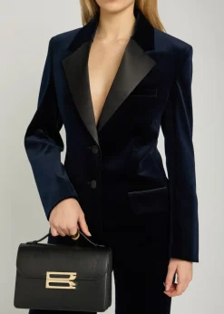 Dorian small grained leather top handle bag