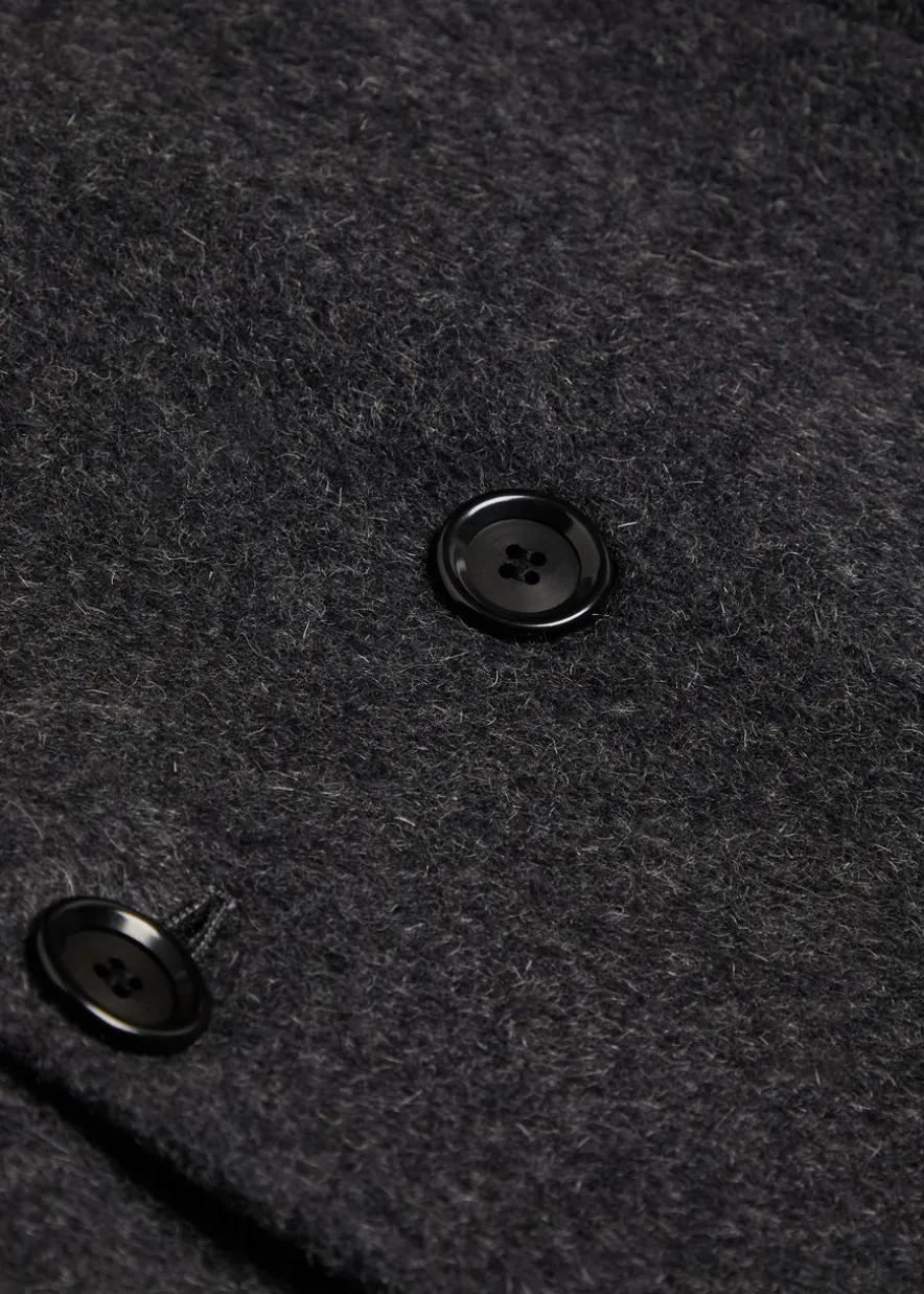 Double-breasted belted wool-blend coat