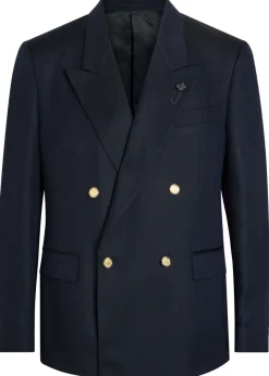 Double-breasted cashmere and wool-blend blazer
