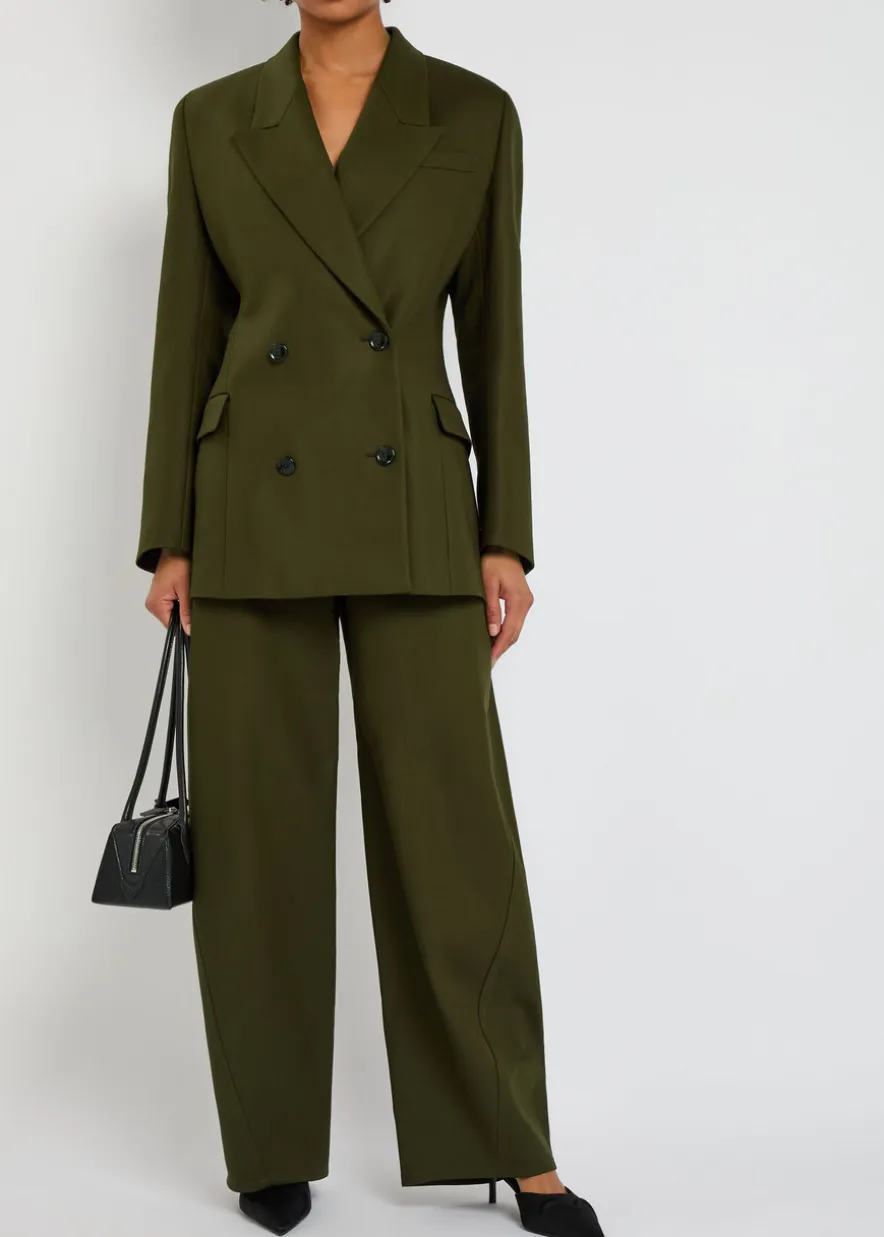 Double-breasted cotton blazer