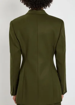 Double-breasted cotton blazer