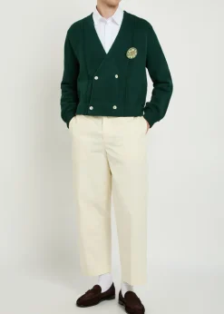 Double-breasted cotton cardigan