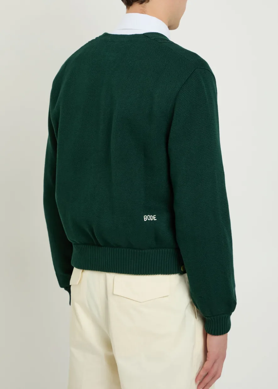 Double-breasted cotton cardigan