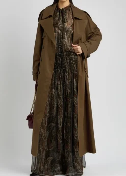 Double-breasted cotton-twill trench coat