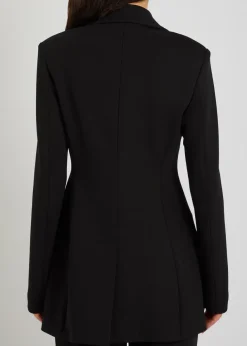 Double-breasted fitted jersey blazer