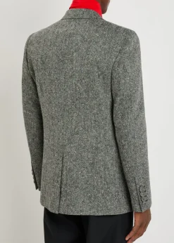 Double-breasted tweed blazer