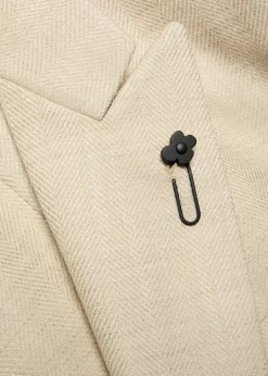 Double-breasted wool and silk-blend blazer