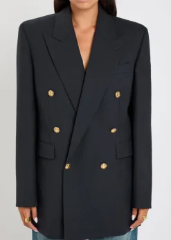 Double-breasted wool blazer