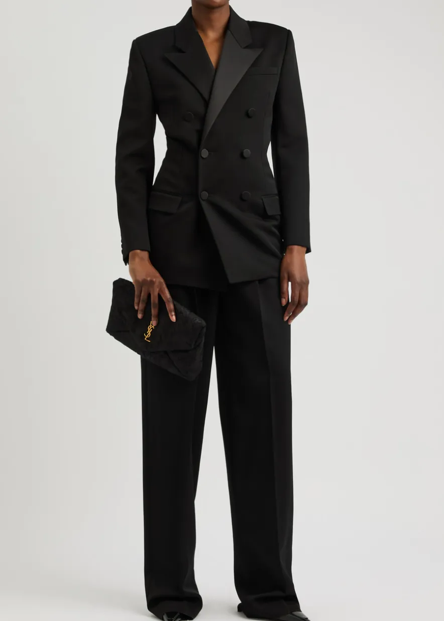 Double-breasted wool blazer