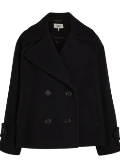 Double-breasted wool-blend jacket