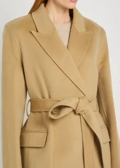 Double-breasted wool-blend trench coat