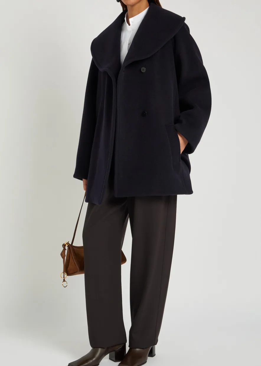 Double-breasted wool coat