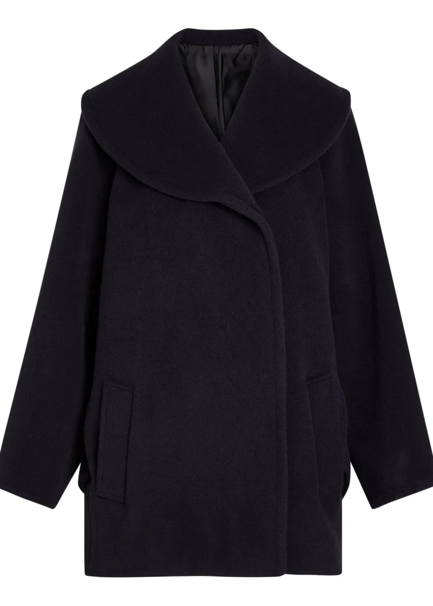 Double-breasted wool coat