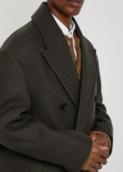 Double-breasted wool coat