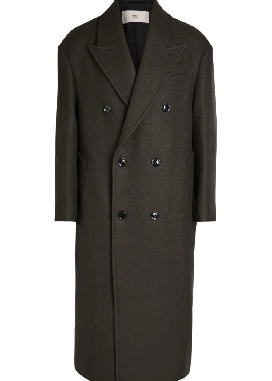 Double-breasted wool coat