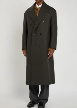 Double-breasted wool coat