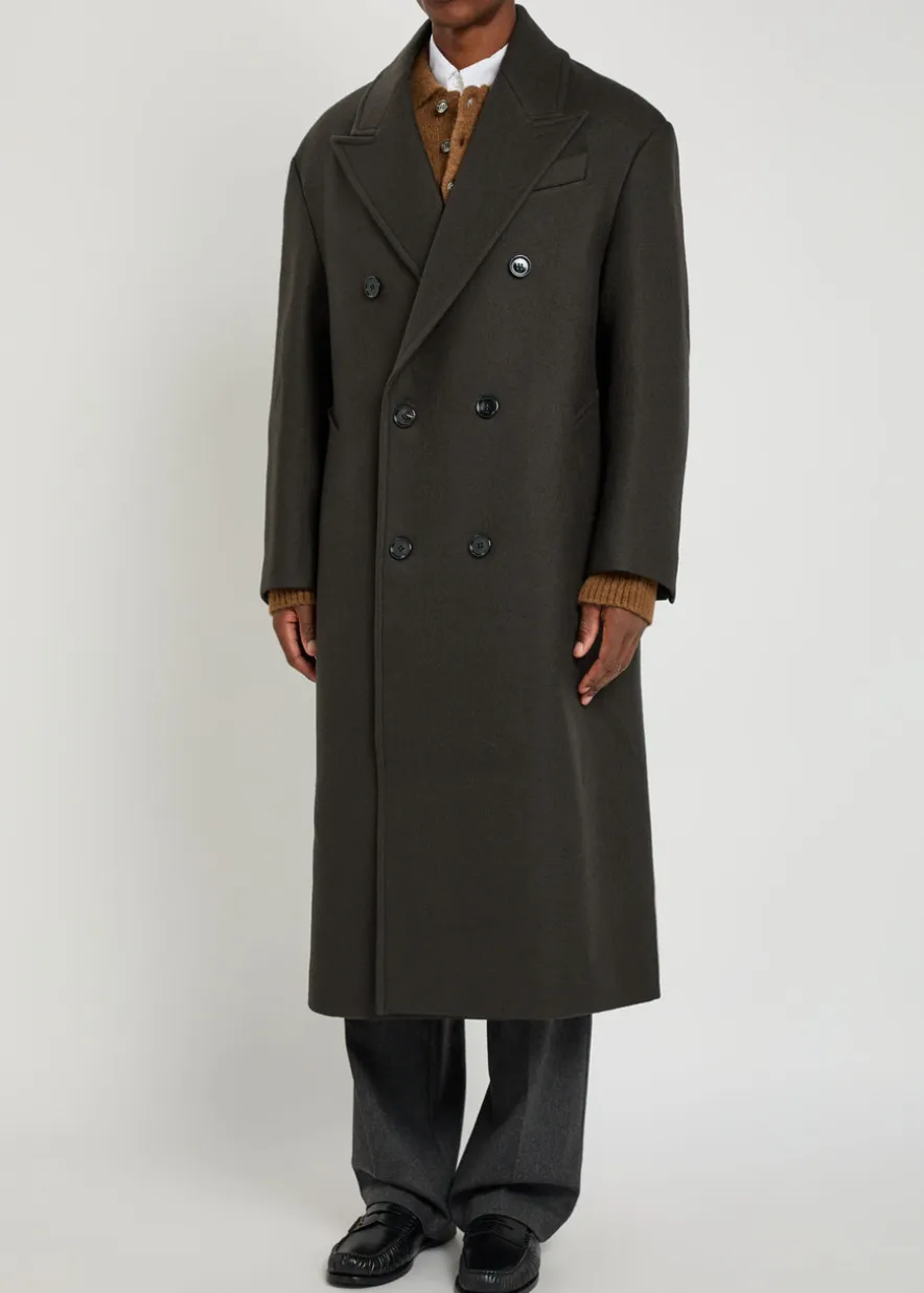 Double-breasted wool coat