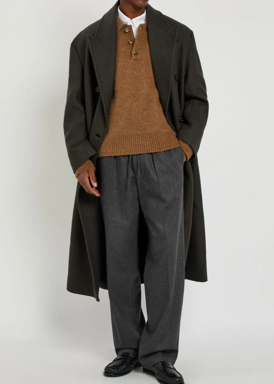 Double-breasted wool coat