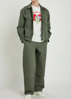 Double-knee cotton-twill chinos
