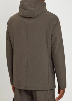 Double-layer hooded woven jacket