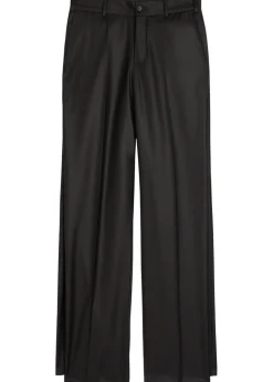 Double Leg layered wool-blend trousers