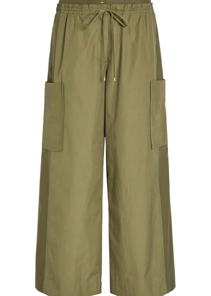 Double-waistband straight-leg trousers