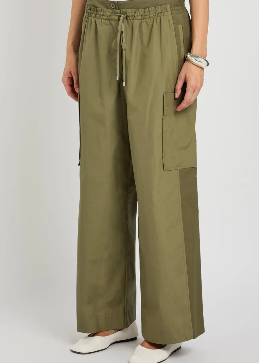 Double-waistband straight-leg trousers