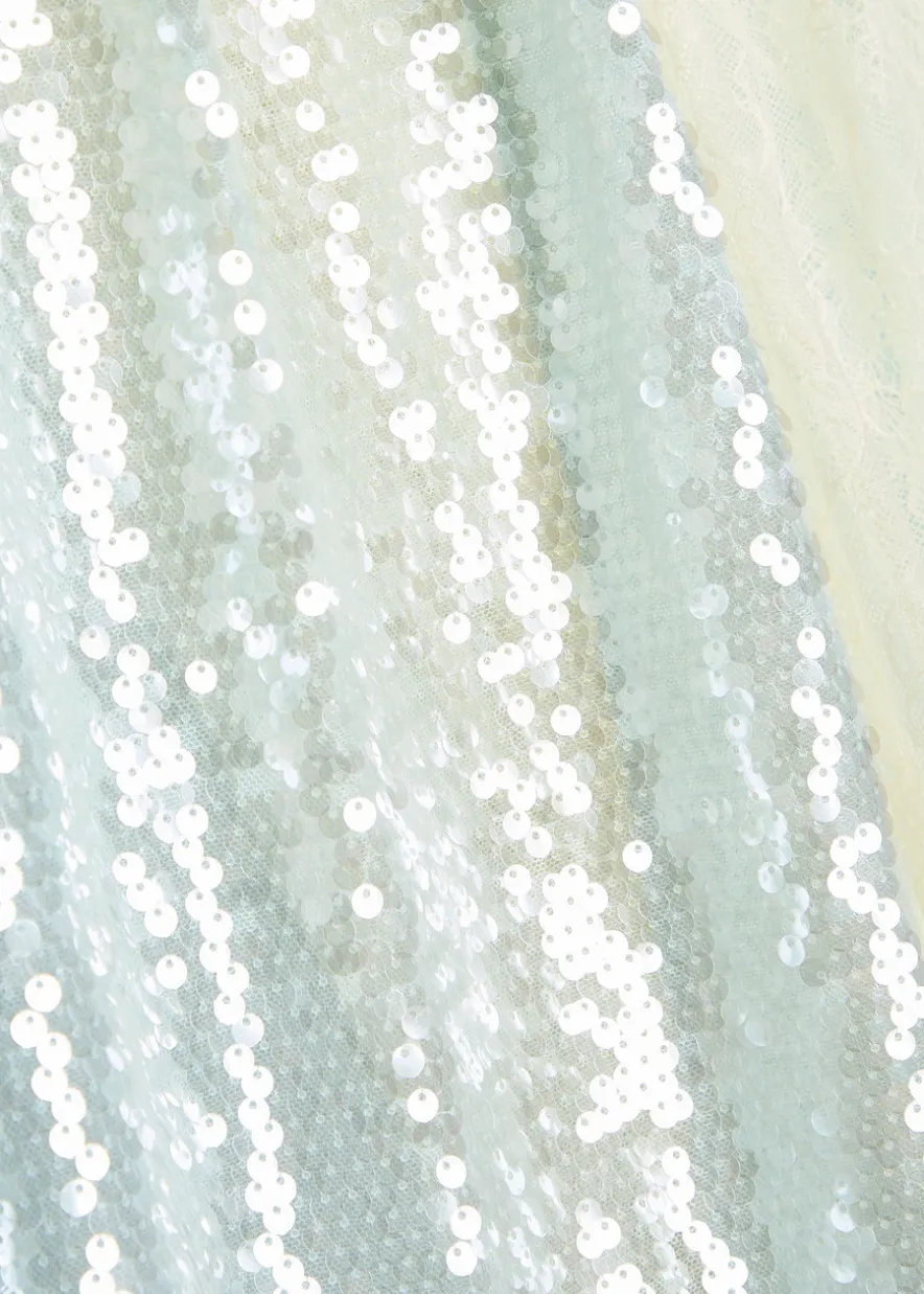 Drama sequin-embellished stretch-mesh maxi dress