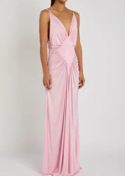 Draped satin-jersey gown