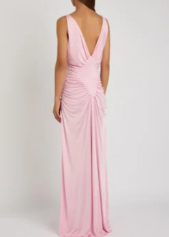 Draped satin-jersey gown