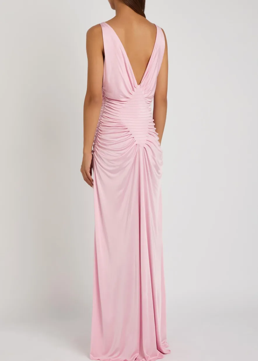 Draped satin-jersey gown