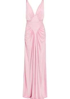 Draped satin-jersey gown