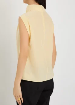 Draped silk top