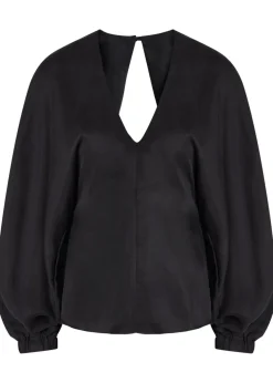 Draped woven blouse