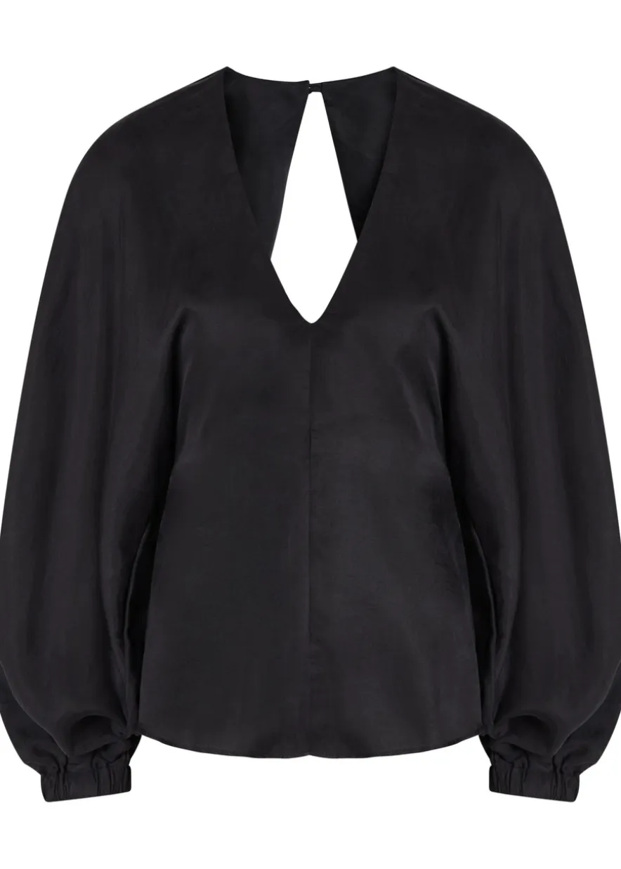 Draped woven blouse