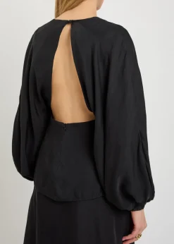 Draped woven blouse