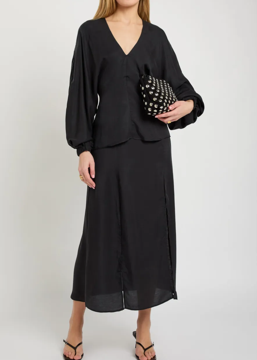 Draped woven blouse